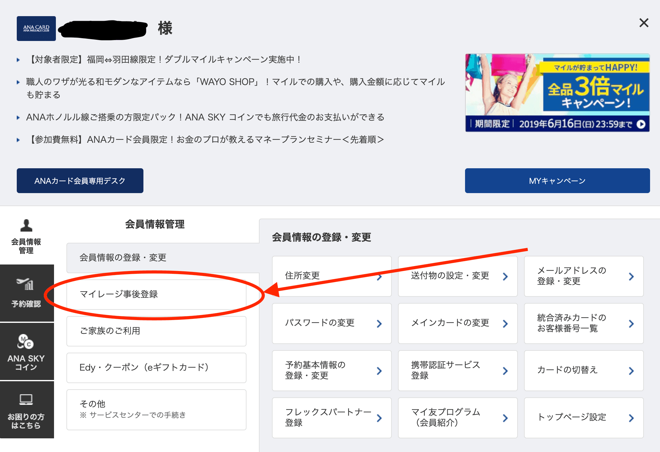 ANAマイレージクラブ