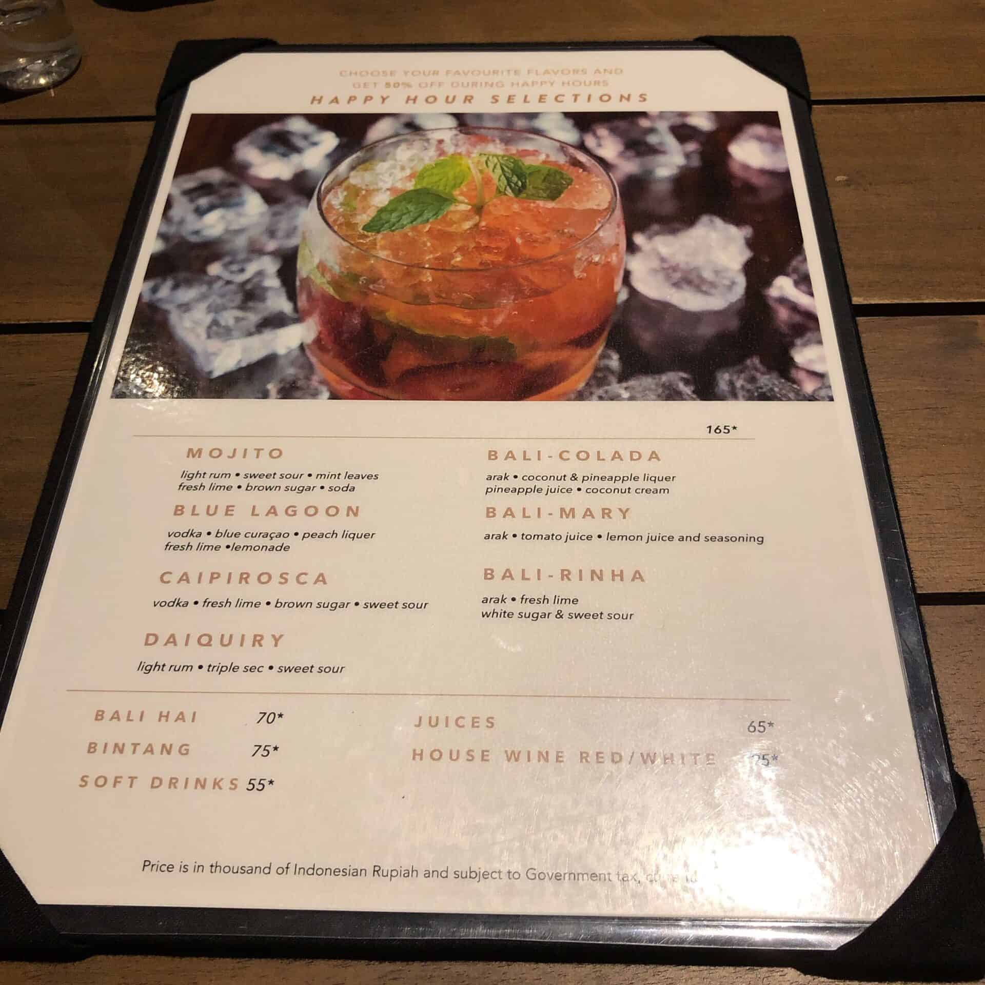 ハッピーアワーメニュー