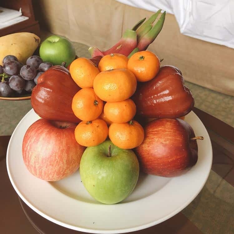 ドラゴンフルーツなどのウェルカムフルーツ