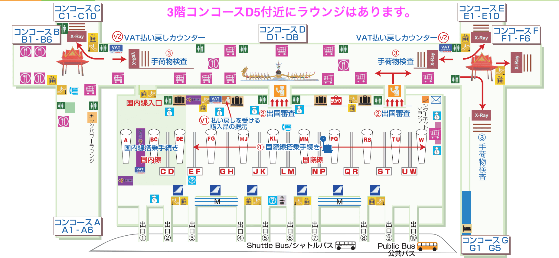 スワンナプーム国際空港全体マップ