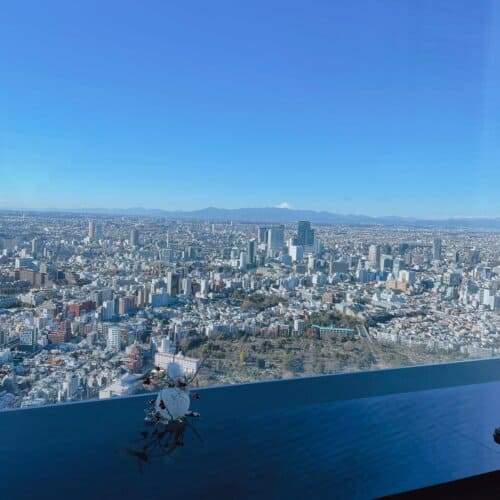 富士山とシャンパン
