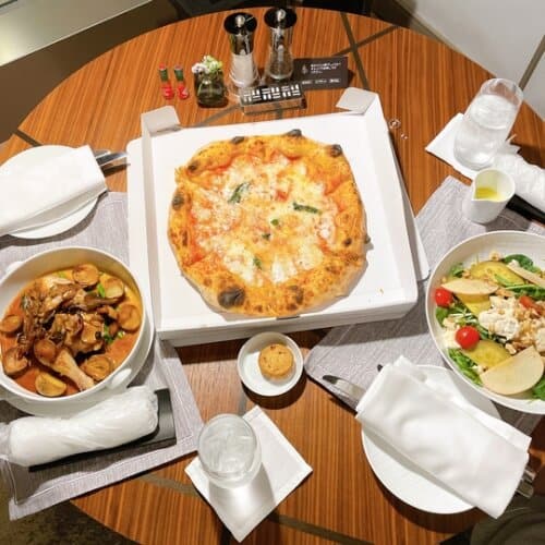 インルームダイニングで注文したイタリアン