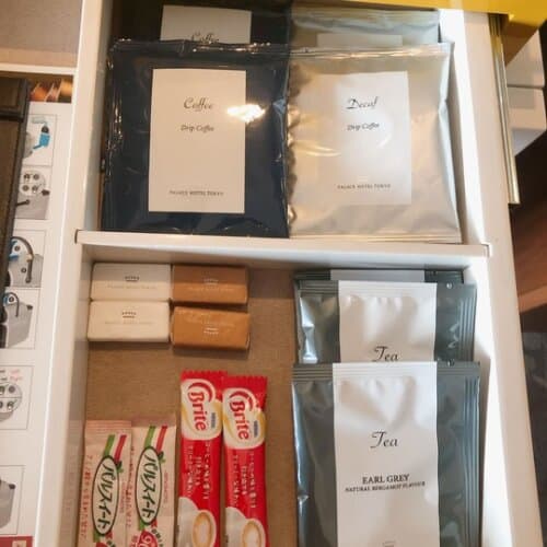 ホテルオリジナルのドリップコーヒーや紅茶各種