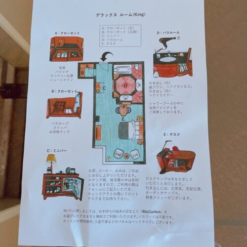 イラスト付きのお部屋説明書