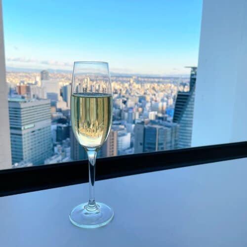エリートラウンジでいただいたスパークリングワイン