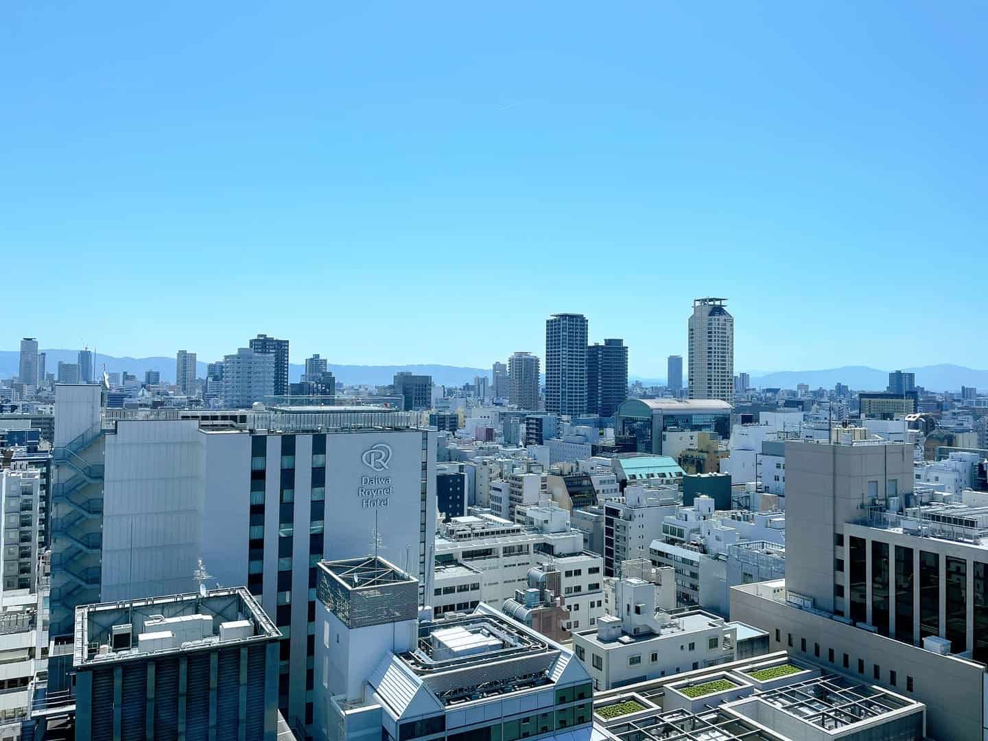 晴れた日の天王寺方面の眺望