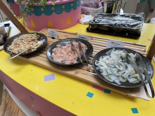 柚子こんにゃく、五目おから、たけのこの梅酢和え