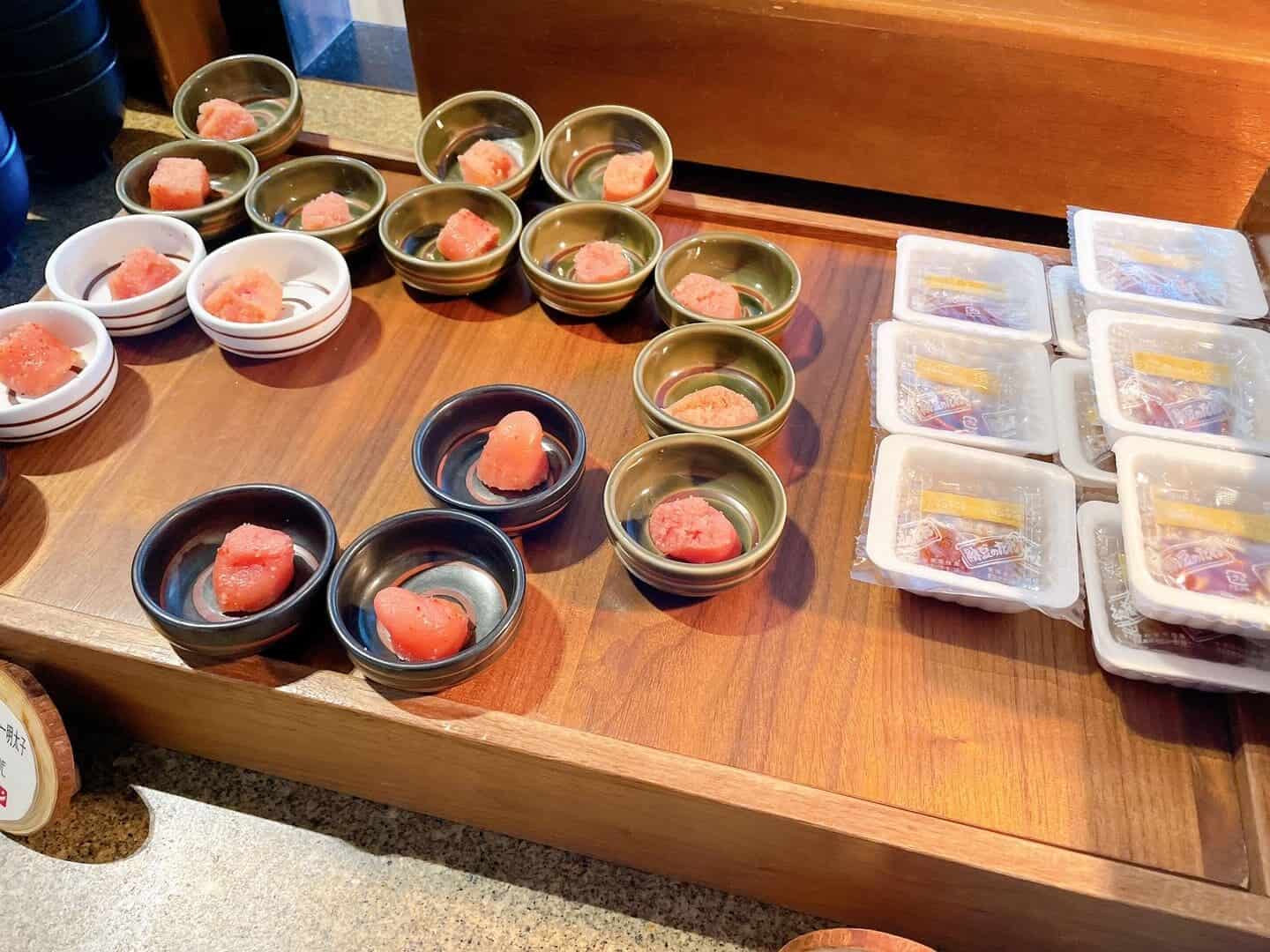 シークワーサー風味の入った明太子と納豆