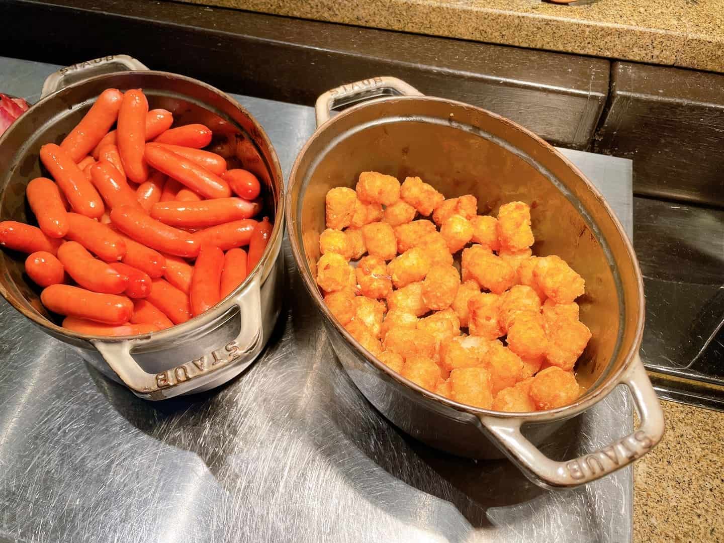 ソーセージとハッシュドポテト