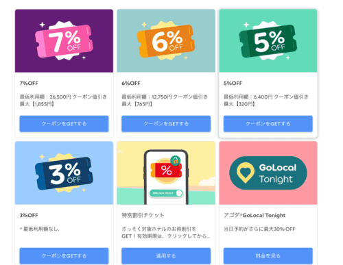 クーポン配布ページ