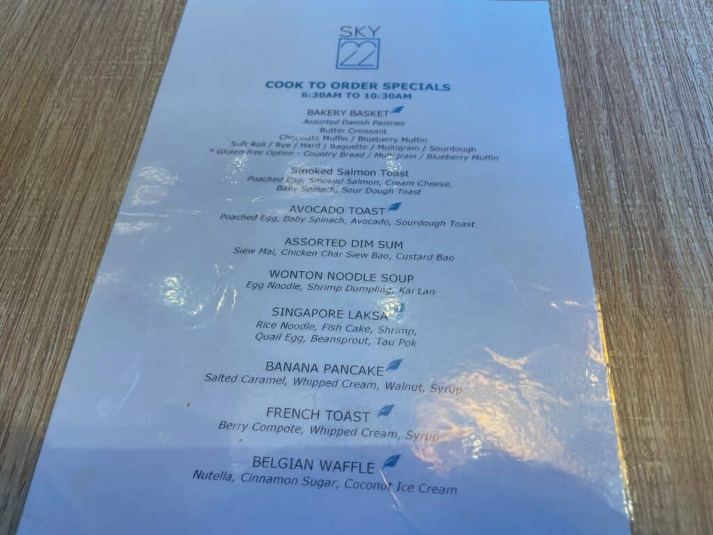 一品料理のメニュー表