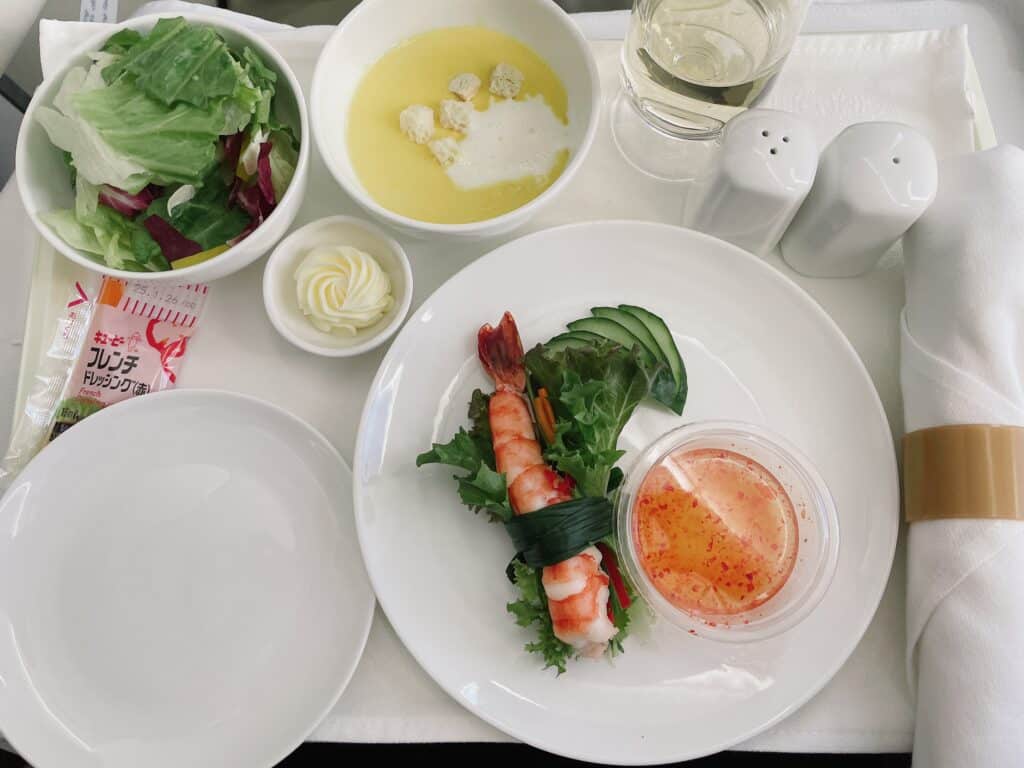 ビジネスクラス機内食のアピタイザー