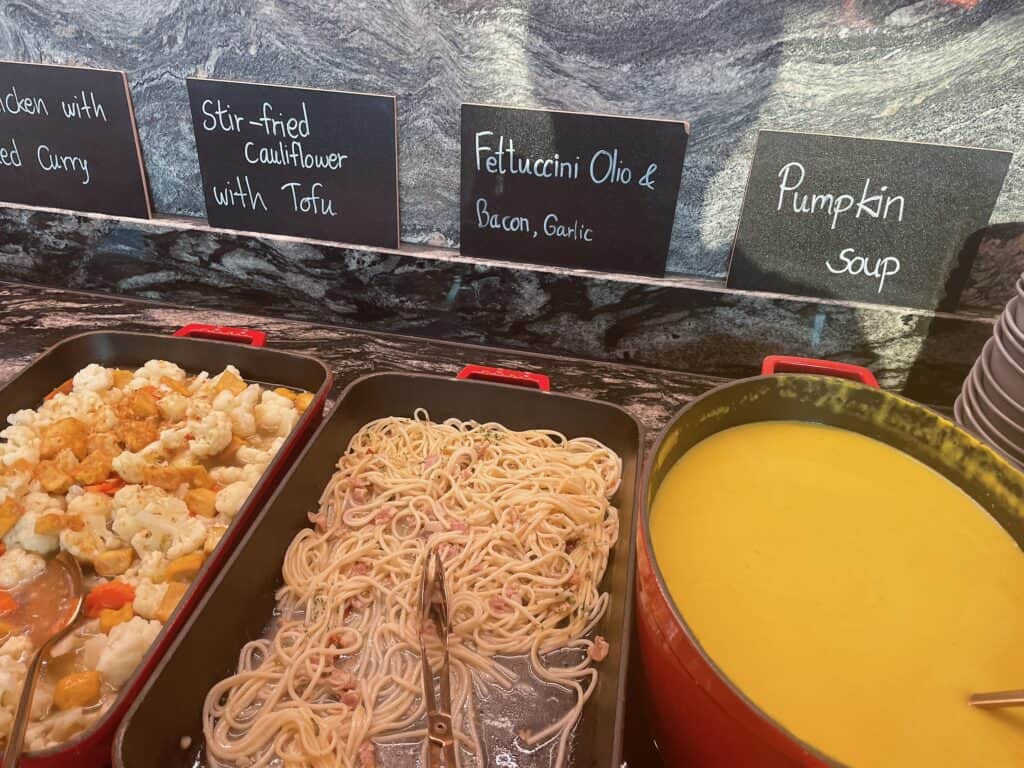 パンプキンスープやパスタなど