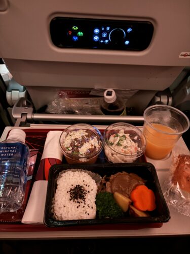成田→ドーハ線の機内食