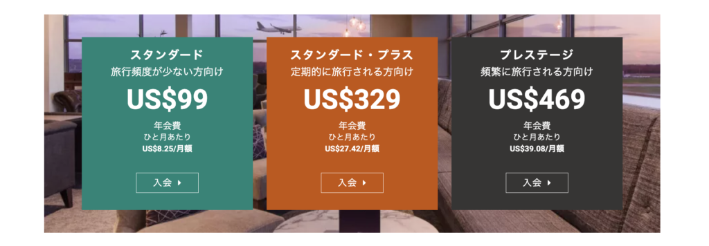 プライオリティパスの価格表