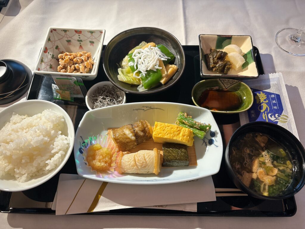 ANA国際線ファーストクラス朝食