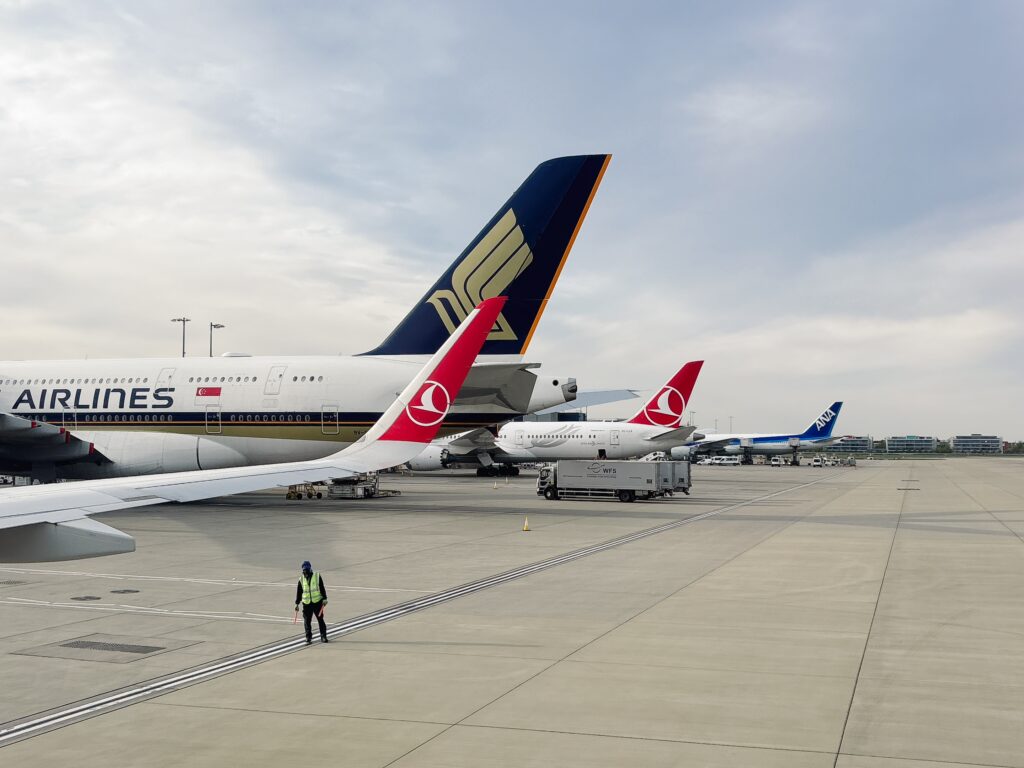 ターキッシュエアラインズから撮影したロンドンヒースロー空港