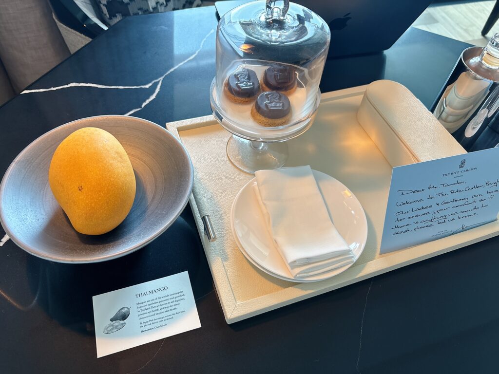 リッツカールトンバンコクのウェルカムフルーツ