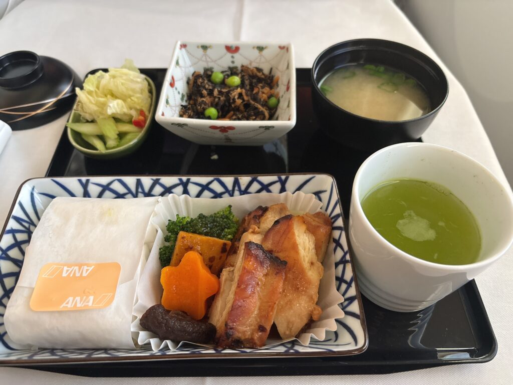 日本到着前の和食